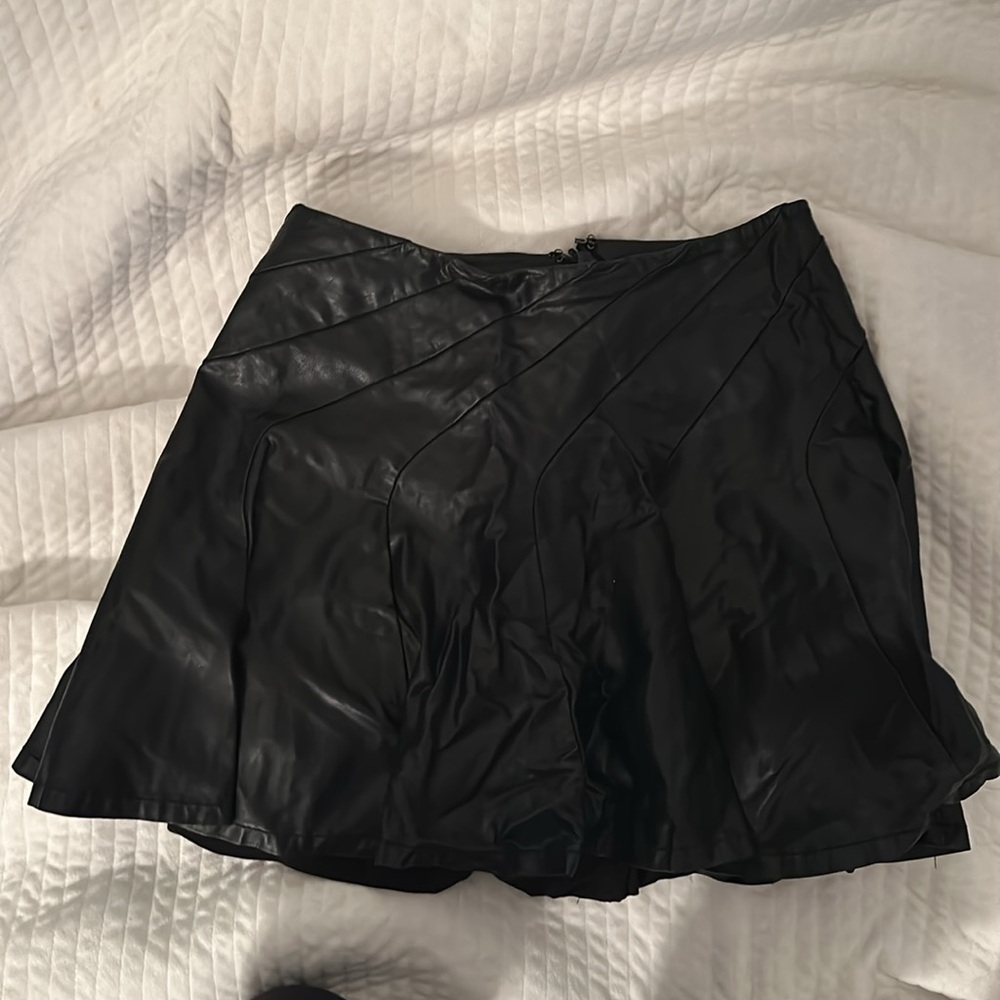 Free People Faux Leather Miniskirt